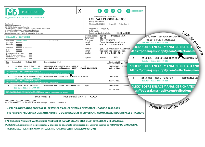 Poberaj SA. mangueras y conducciones de fluidos